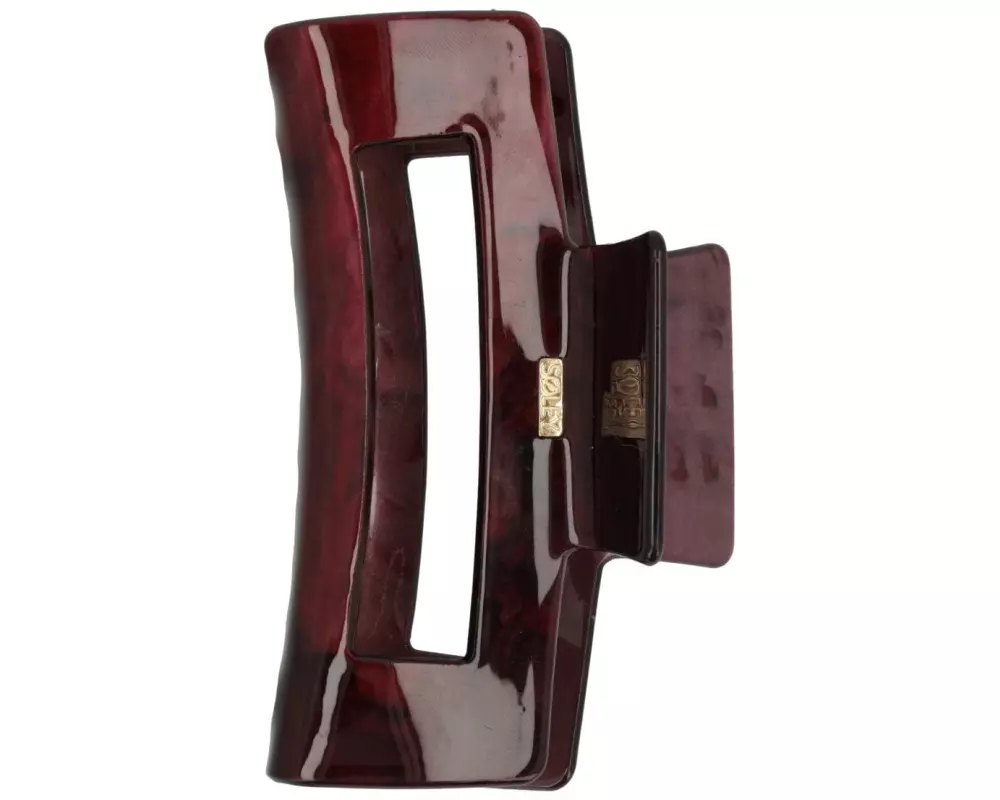 SOLEY Klemme gross eckig Bordeaux, 1 Stück