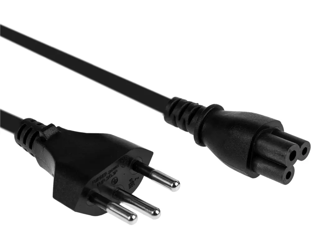 FURBER.power Netzkabel C5-T12 1.0 m Schwarz