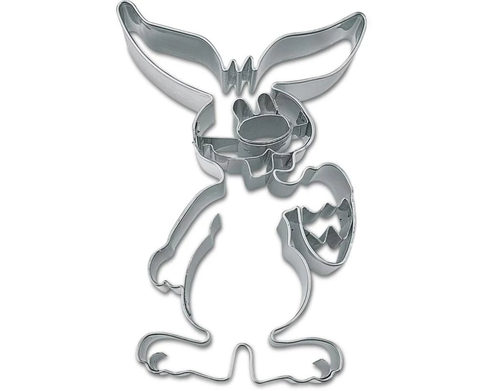 Städter Guetzli-Ausstecher Hase mit Ei, Edelstahl, 10 cm