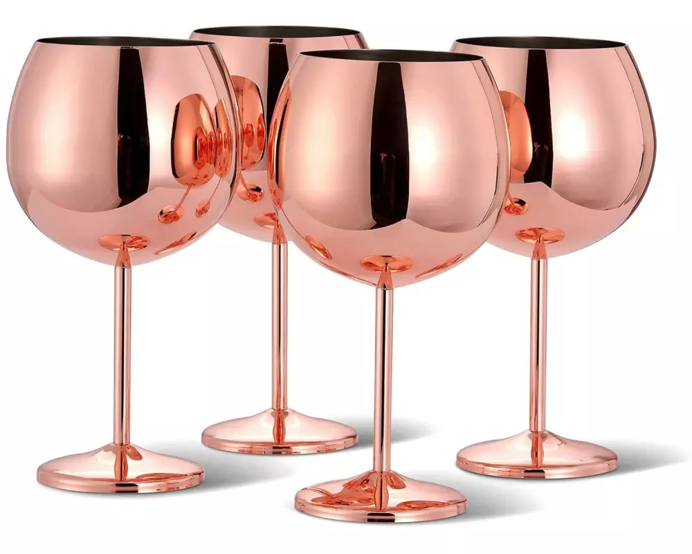 Oak & Steel Gin Glas 700 ml, 4 Stück, Rosegold