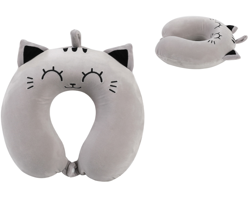 I-TOTAL Reisekissen 30x30x10cm XL2184C Cat grey