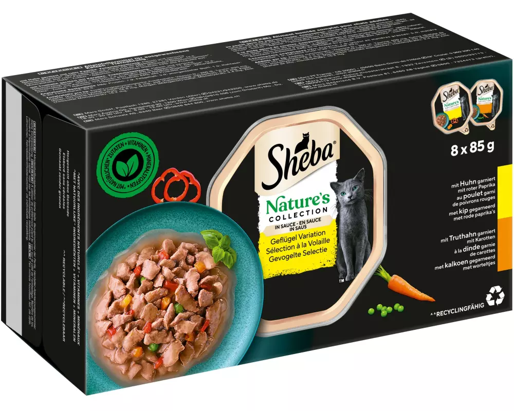 Sheba Nassfutter Natures Collection Sauce – Geflügel, 8 x 85 g