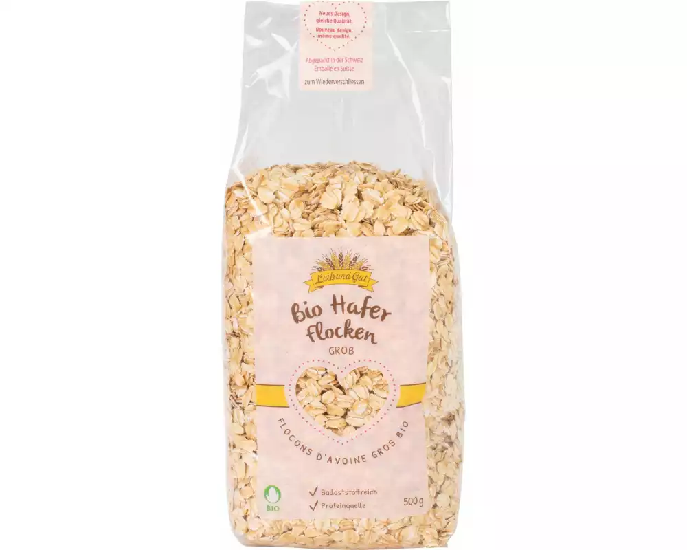 Leib und Gut Bio Hafer Flocken grob 500 g