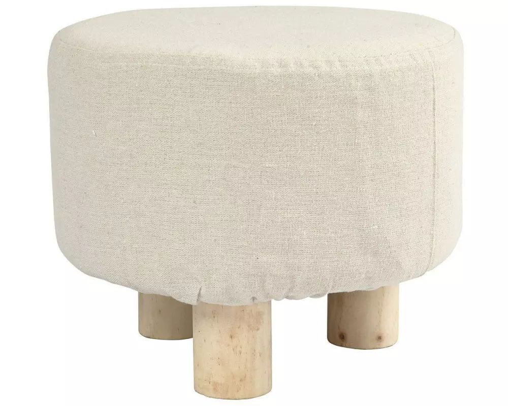 Creativ Company Hocker Holz/Textil, Weiss