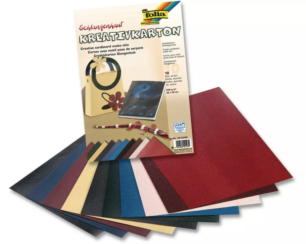 Folia Bastelkarton Schlangenhaut Mehrfarbig