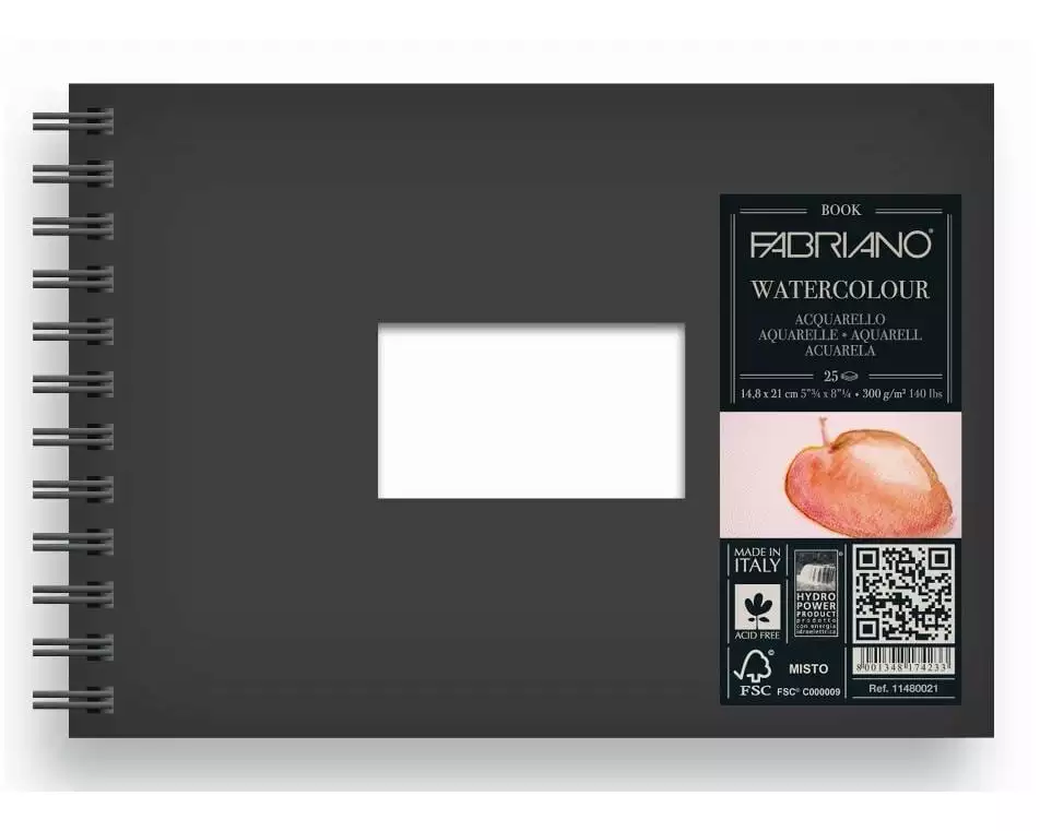 Fabriano Aquarellblock Spiralbuch A5, 25 Blatt