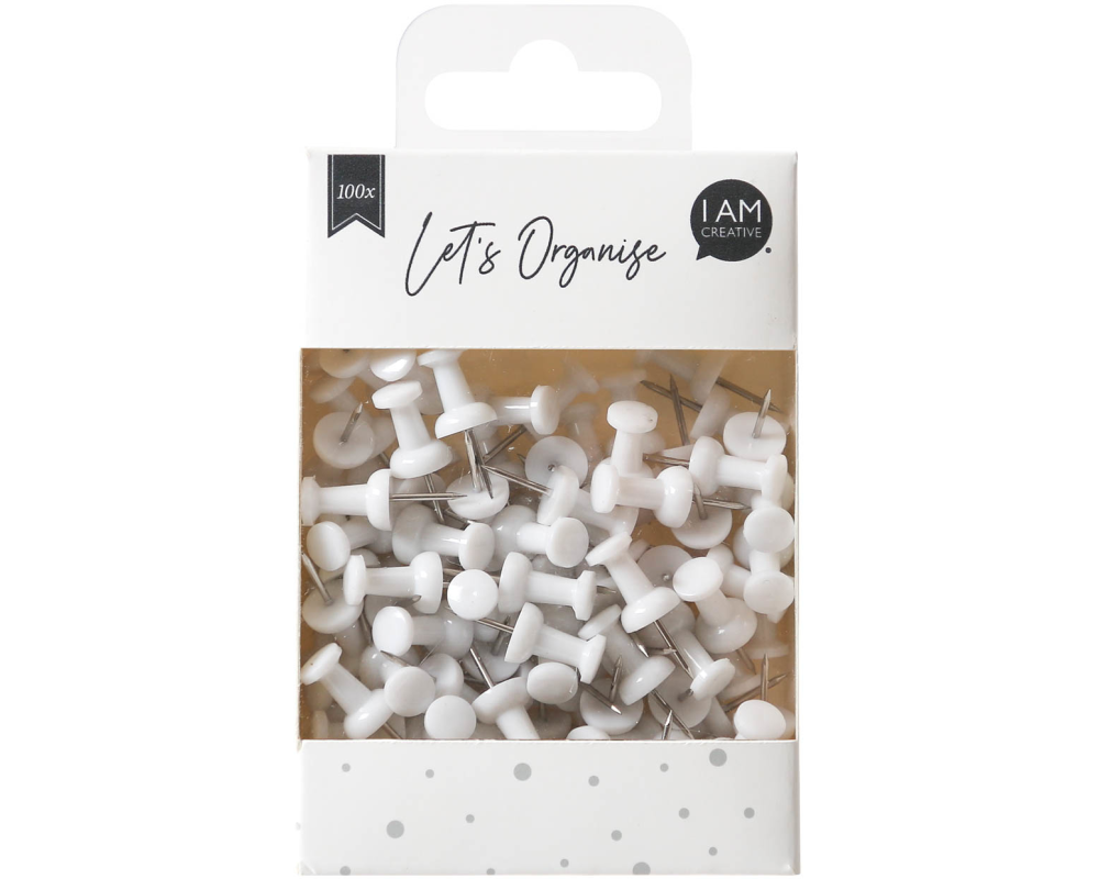 I AM CREATIVE Pinnadeln Let`s Organize MAA4035.15 weiss, 9x24cm 100 Stück