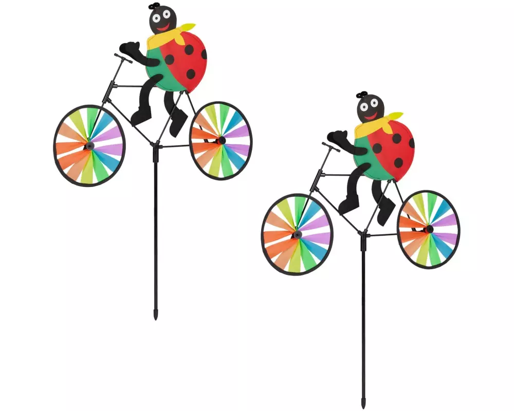 relaxdays Windrad Marienkäfer 2er Set, 75.5 cm