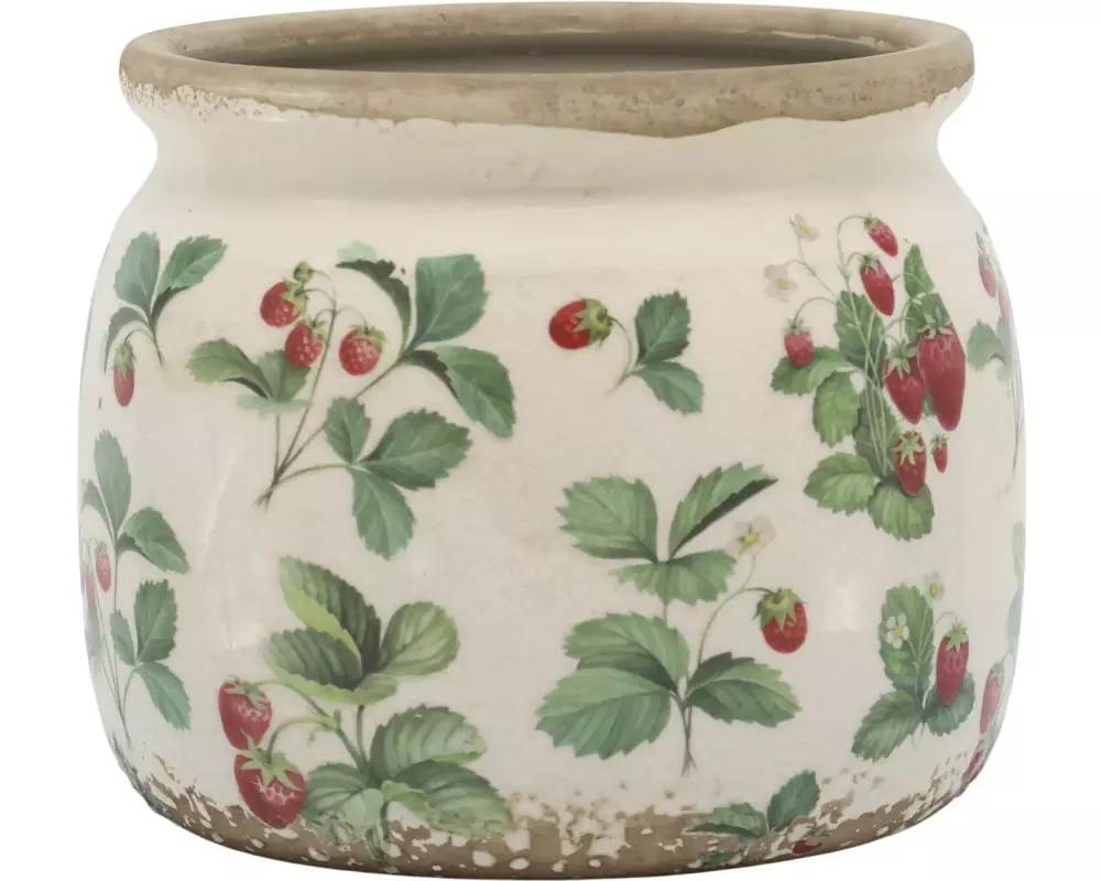 Chic Antique Pflanzengefäss Erdbeere 15.5 cm, Crème
