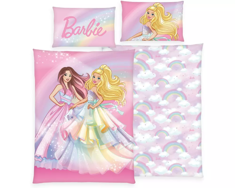 Herding Kinder Bettwäschegarnitur Barbie, 160 x 210 cm + 65 x 100 cm
