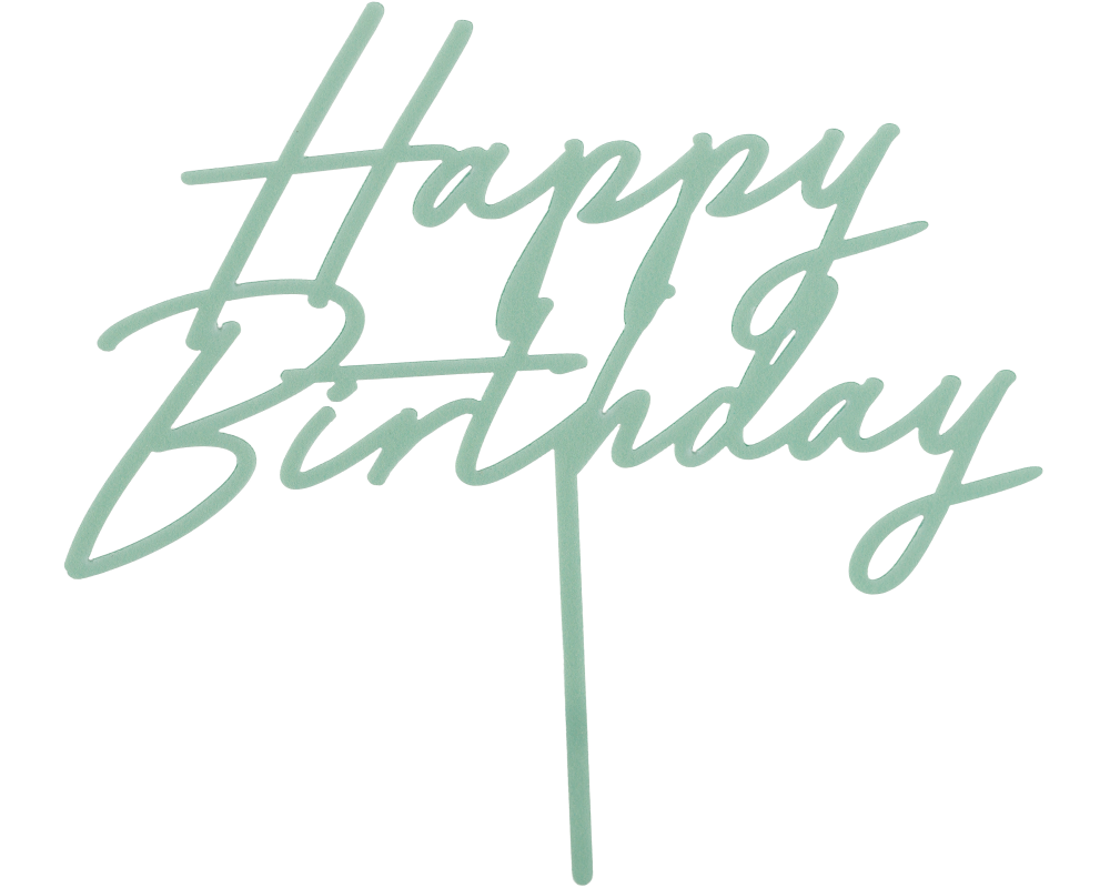 PARTYDECO Caketopper 16.5cm KPT79-012 Happy Birthday hellgrün