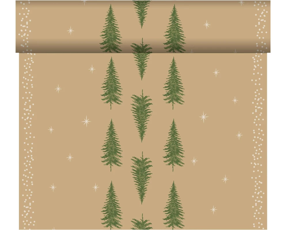 Duni Tischläufer Tête-à-Tête, 0.4 x 24 m, Humble trees, 1 Stück