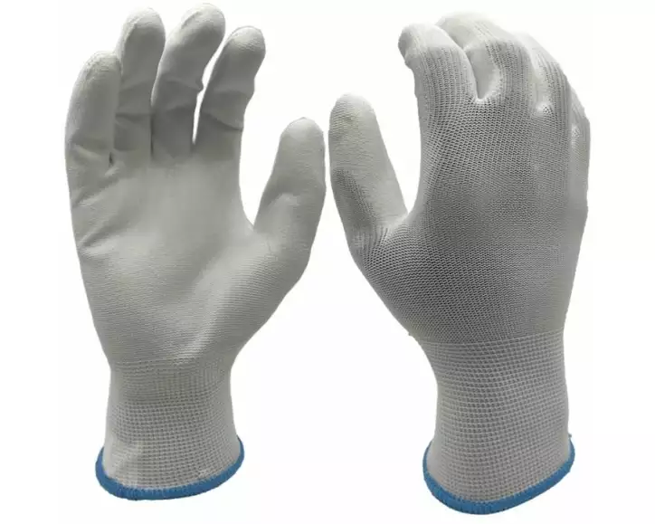 FTM Arbeitshandschuh Polyester, L, Weiss, 12 Stück