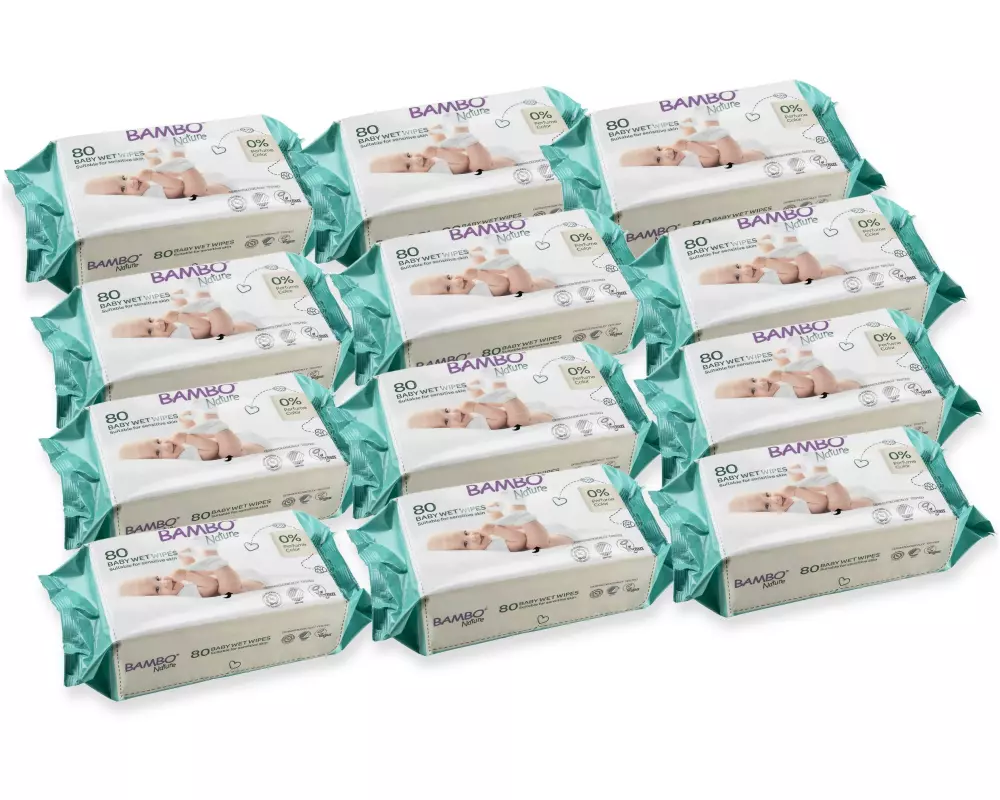 Bambo Nature Feuchttücher 12 x 80 Stück