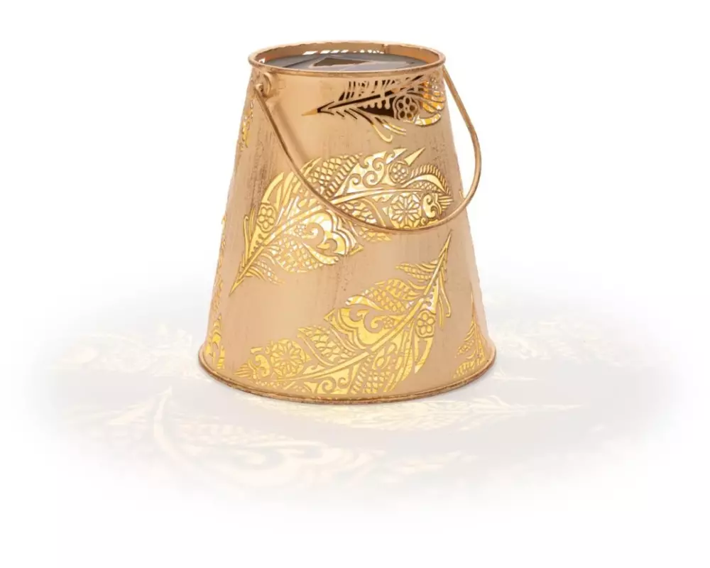 STT Laterne Solar Antic Feather, Ø 15 cm, Sand