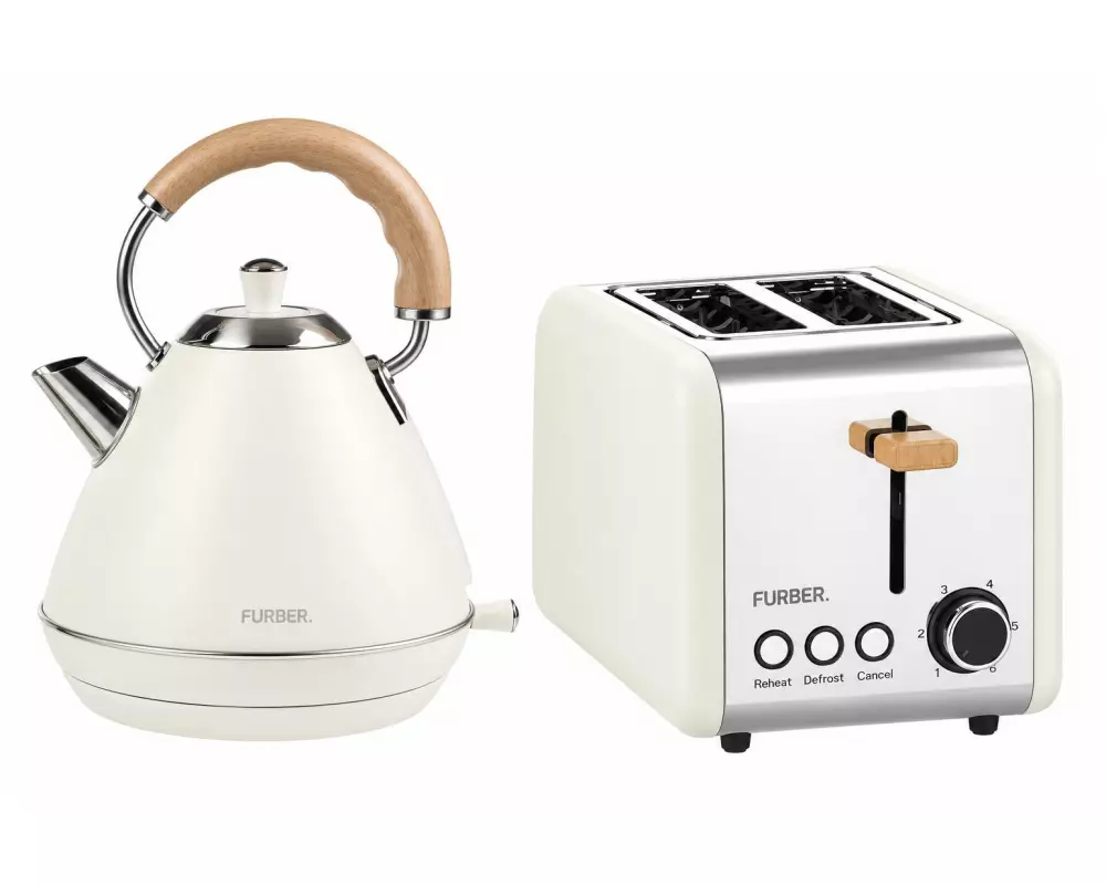 FURBER Wasserkocher und Toaster Set, Bardot, Beige