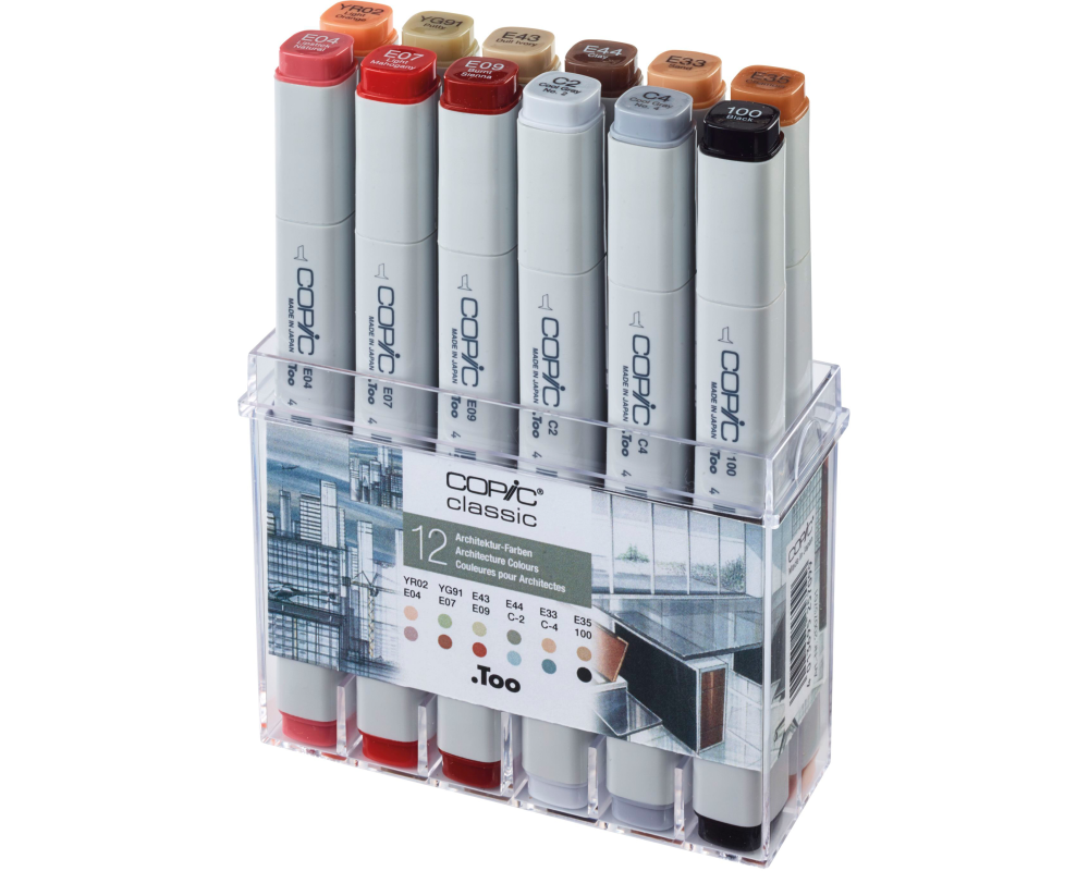 COPIC Marker Classic 20075701 Architektur-Farben, 12 Stück