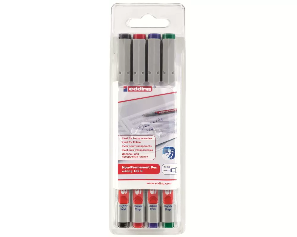 edding Folienstift Pen 150 S, 4-Set