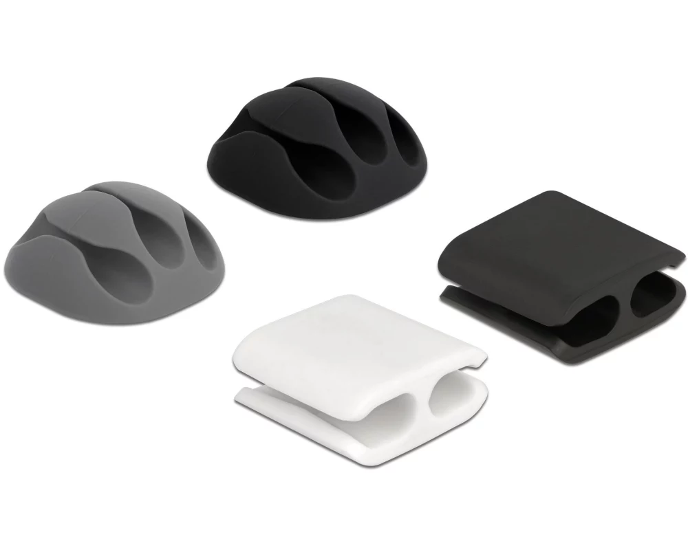 Delock Kabelhalter und Kabelclip Set 4 Stück
