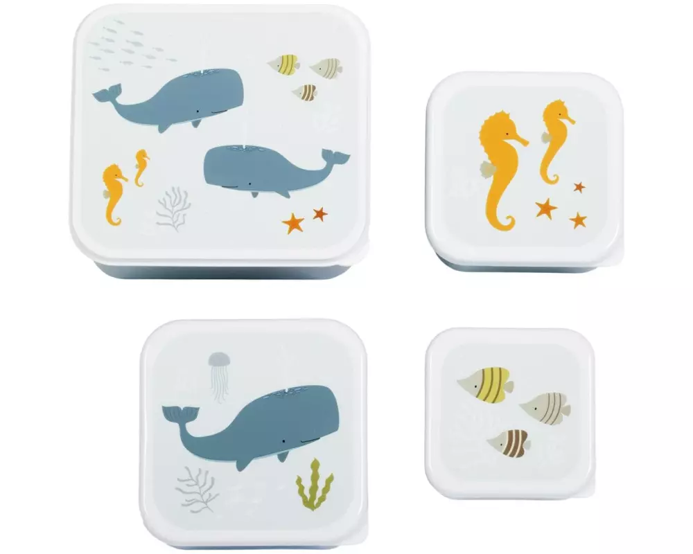 A Little Lovely Company Lunchbox & Snack Box Set Ocean