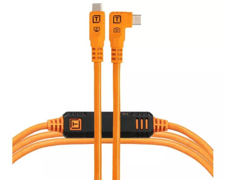 Tether Tools Optima 10G USB-C, 4.60 m, Gerade auf Gewinkelt, Orange