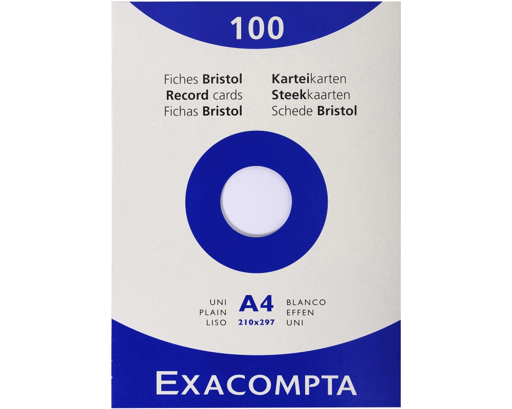 EXACOMPTA Karteikarten blanko A4 13306E weiss 100 Stück