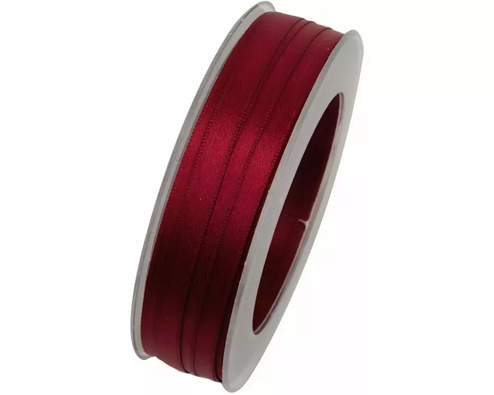 GOLDINA Satinband 10 mm x 25 m, Dunkelrot, 1 Stück