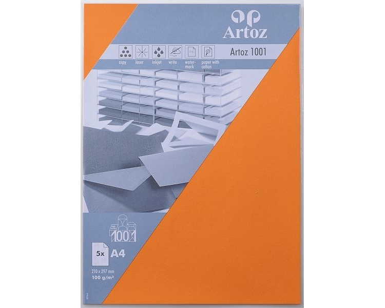 ARTOZ Papier 1001 A4 107796145 100g, orange 5 Blatt