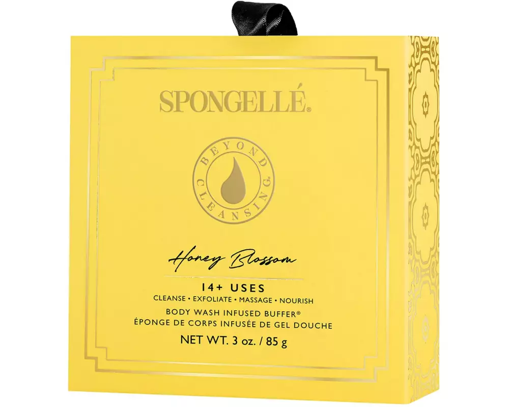 SPONGELLÉ Duschschwamm Boxed Flower Honey Blossom Baseifengetränkt