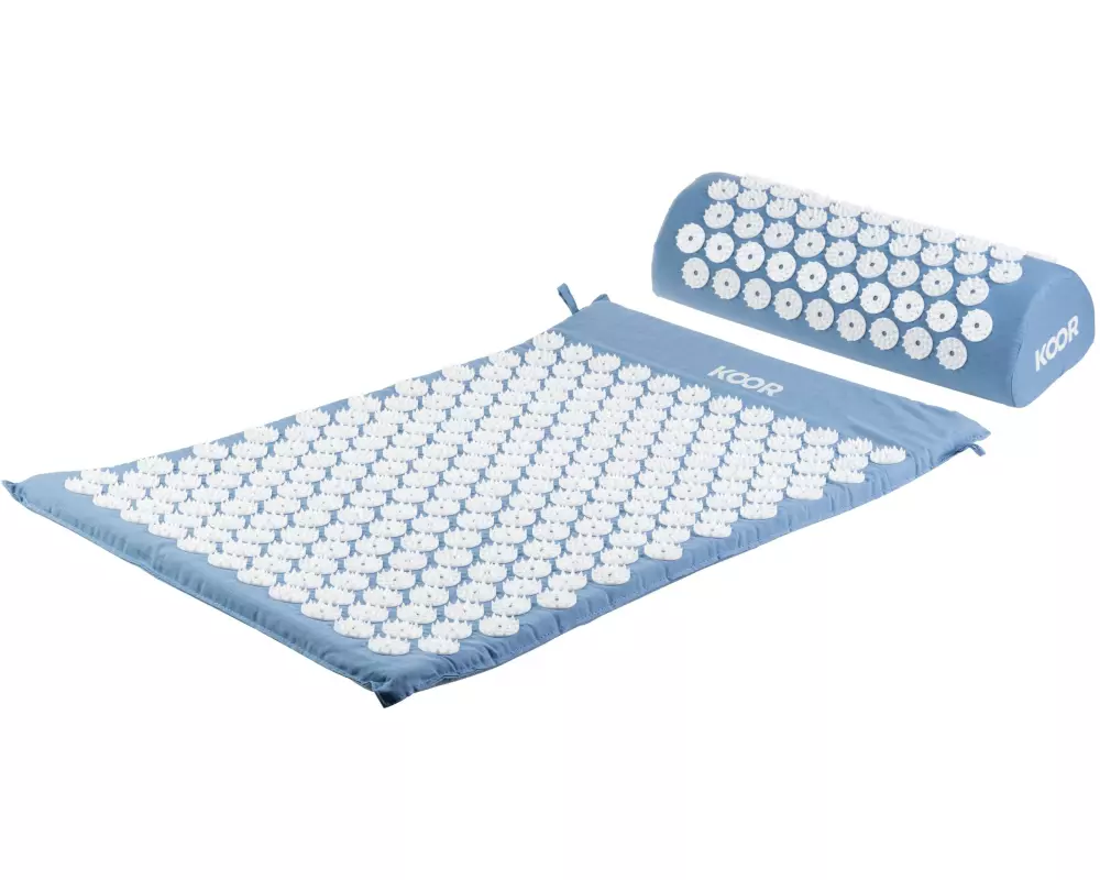 KOOR Akupressurmatte mit Kissen Blau/Weiss