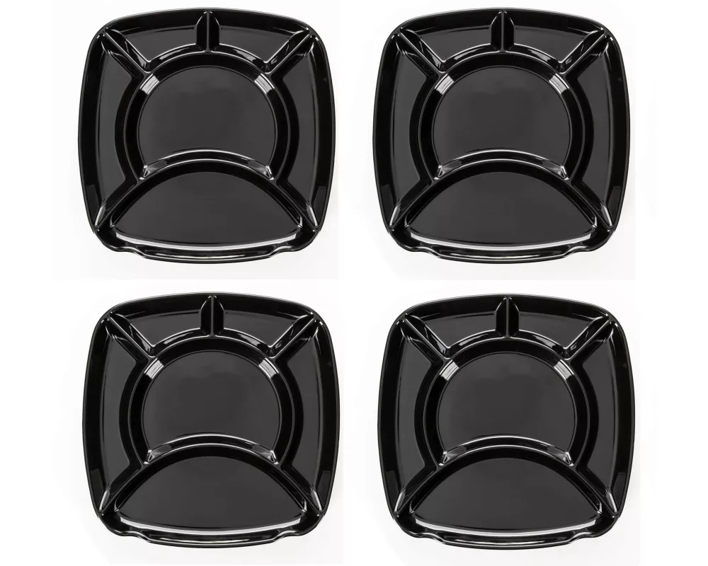 Nouvel Fondue-Teller Party Schwarz, 4 Stück