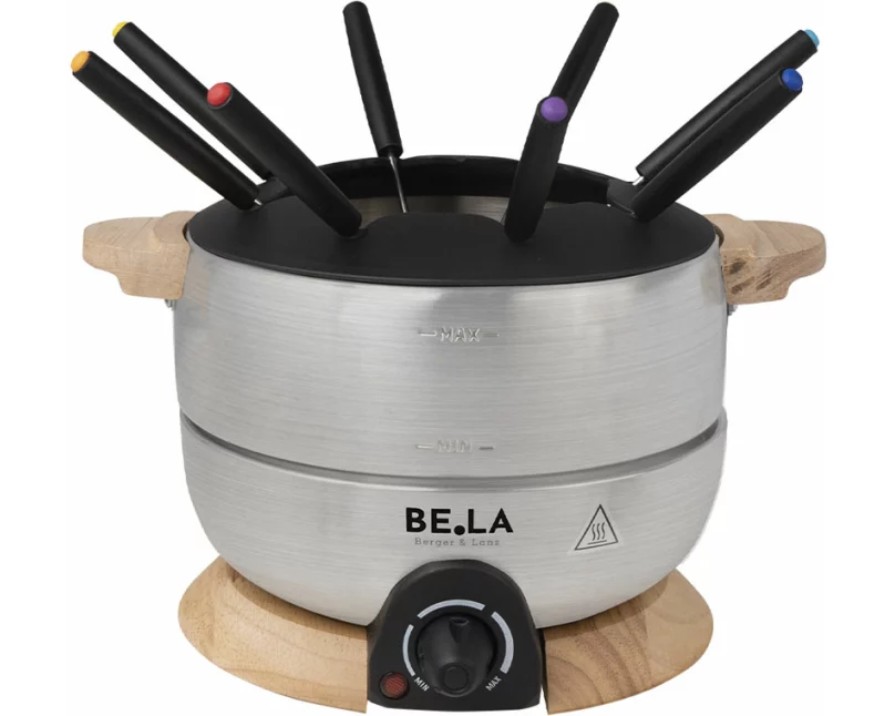 BergerLanz elektronisches Fondue Set Holz