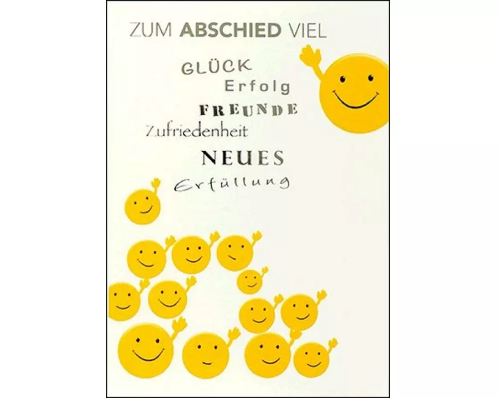 ABC Abschiedskarte Winkende Smileys B6
