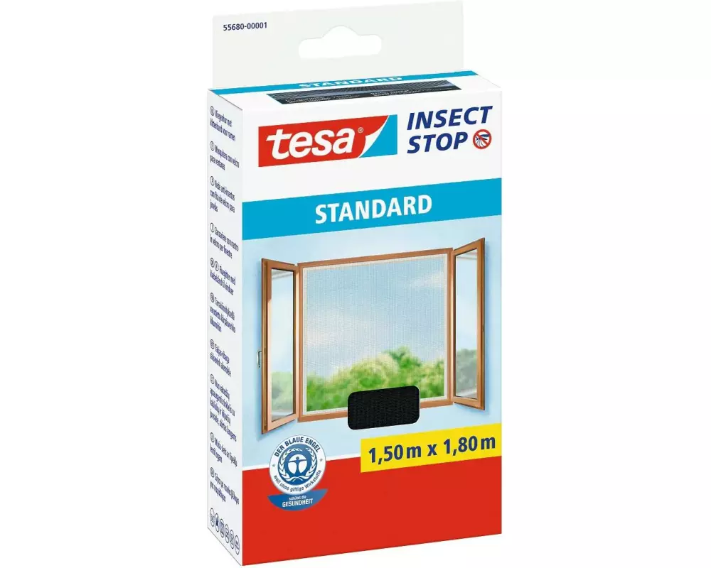 tesa Fliegengitter STANDARD für Fenster Anthr. - 1.5 m x 1.8 m