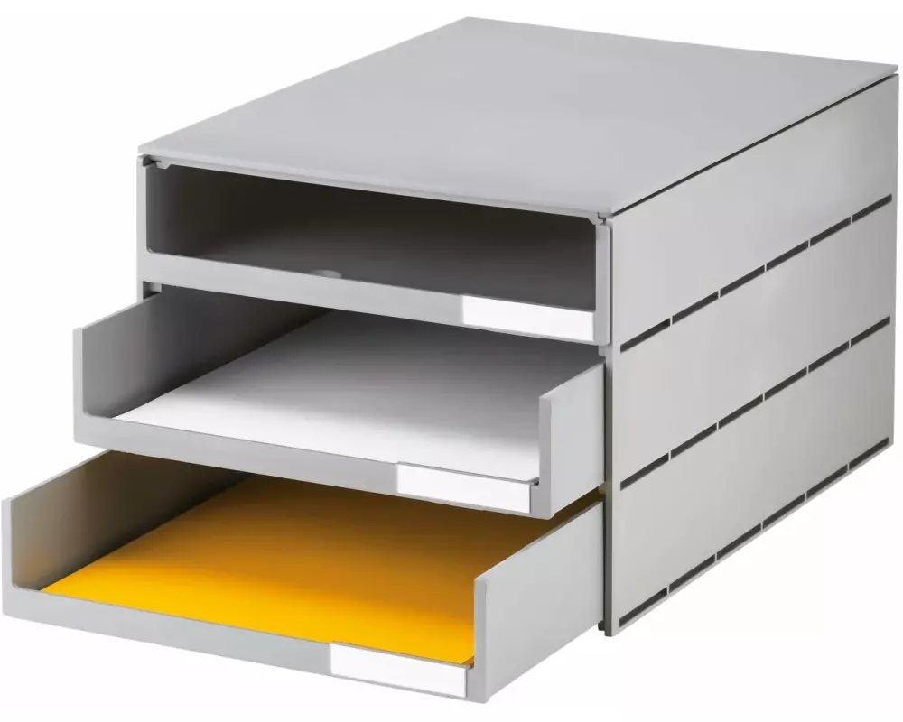Styro Schubladenbox styroval 49 mm 3 Schubladen, offen, Grau
