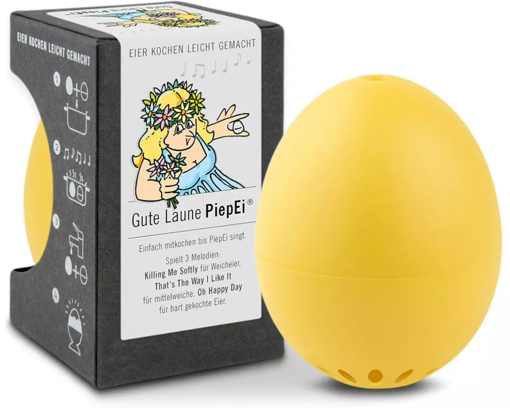 PiepEi Küchentimer Singende Eieruhr Gute Laune, Gelb