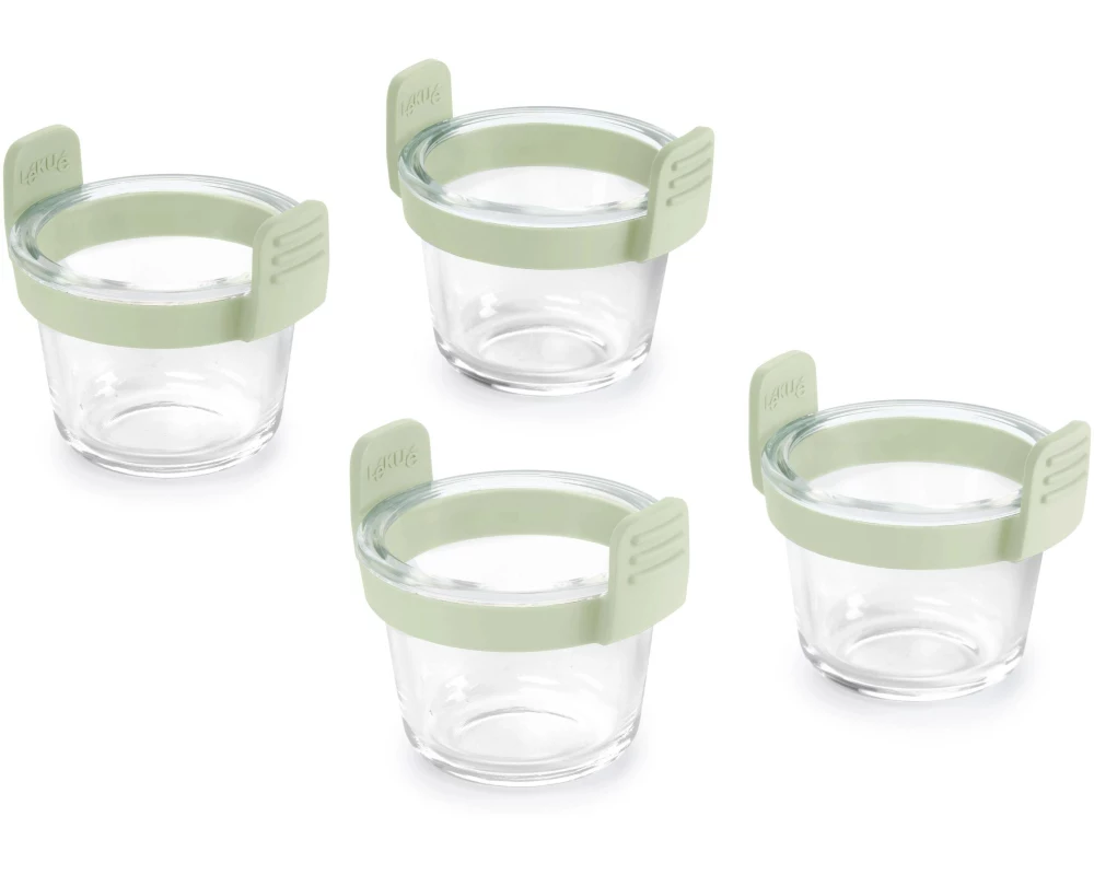 Lékué Backeinsatz Glasbehälter Mini Cups, 4 Stück