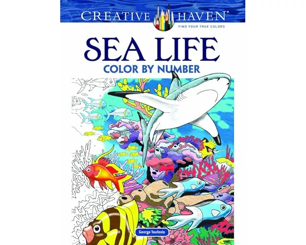 Creative Haven Sea Life Color by Number Coloring Book