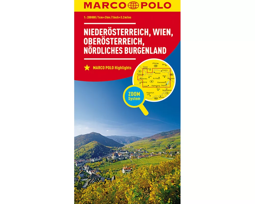 MARCO POLO Regionalkarte Österreich 01 Niederösterreich, Wien 1:200.000