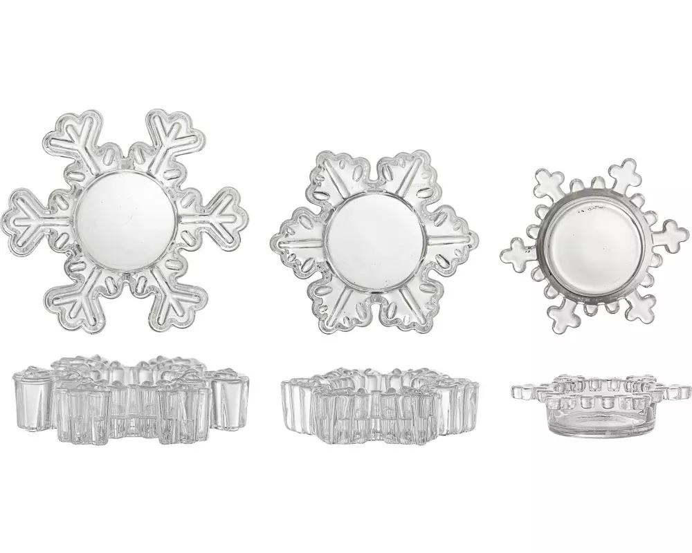 Bloomingville Teelichthalter Dania 3-er Set, Transparent