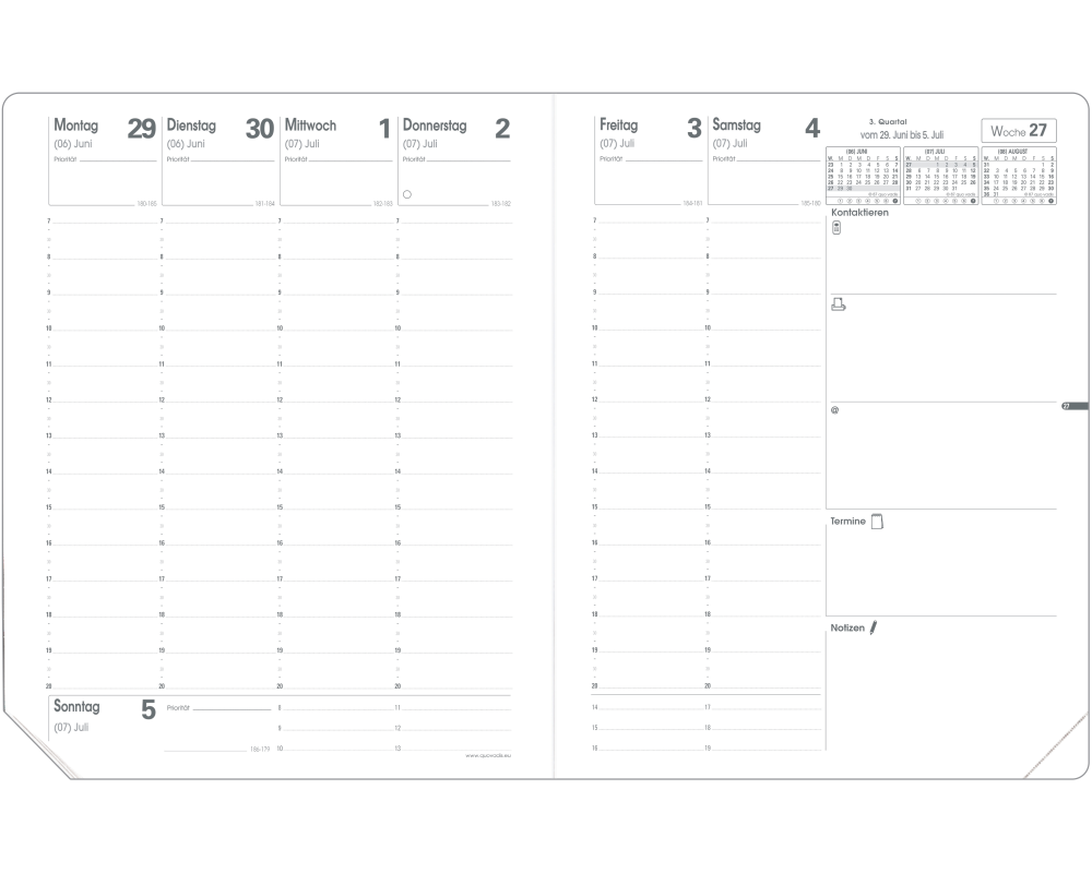 QUO-VADIS Ersatzinhalt Pre777 2026 016006Q 1W/2S Impala/Soho DE 21x27cm