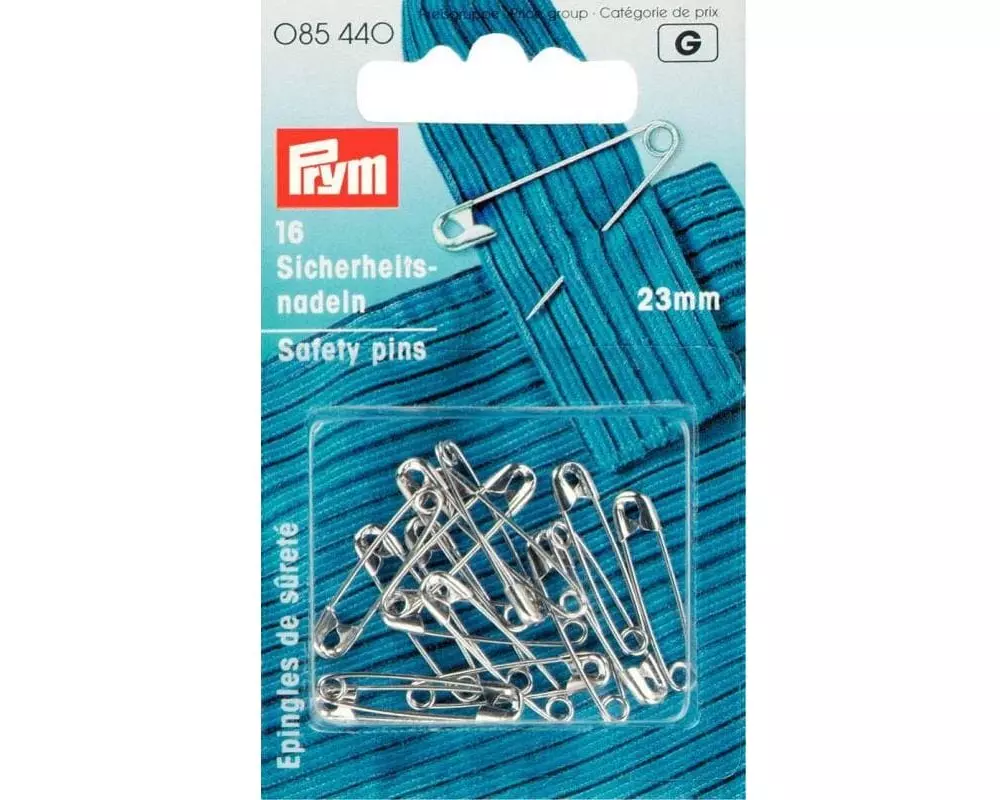 Prym Sicherheitsnadel Silber, Nr. 2/0, 23 mm