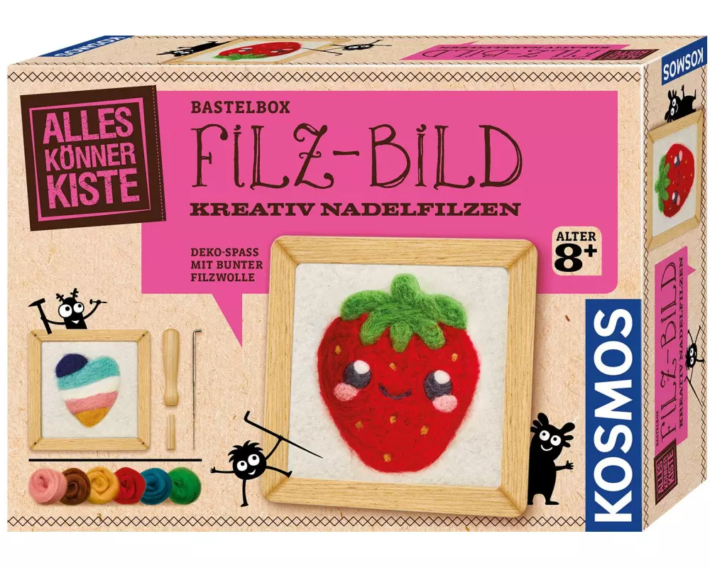 Kosmos Bastelset Filz-Bild 8 Farben Holz