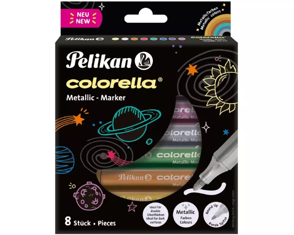 Pelikan Filzstift Colorella Metallic 8-teilig, Mehrfarbig