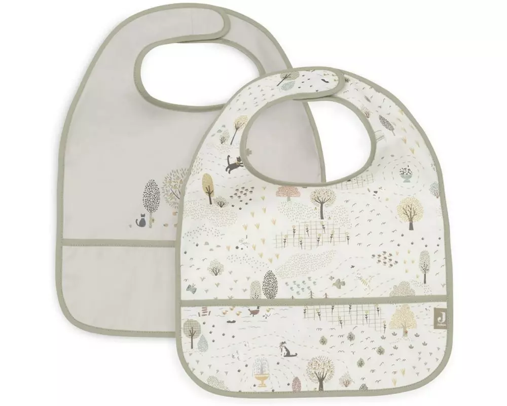 Jollein Lätzchen wasserdicht 2er Set Tiny Park 40 x 29 cm