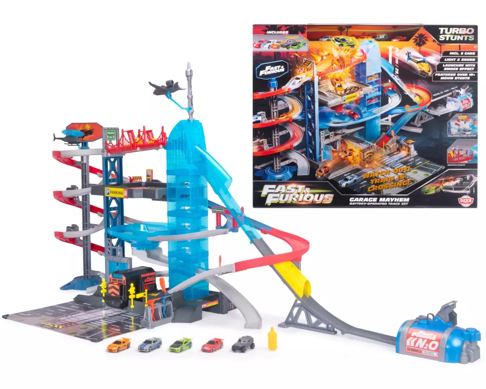 Dickie Toys Fast & Furious Garage Mayhem Actiongeladene Werkstatt