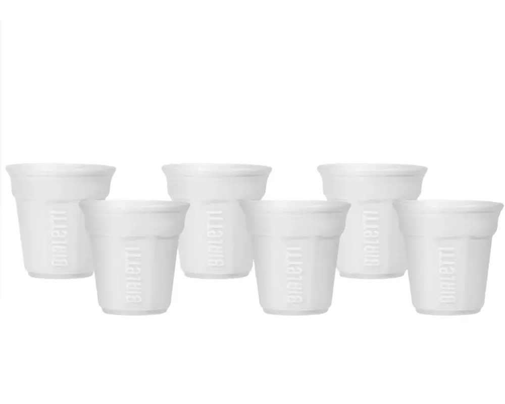 Bialetti Espresso Becher Bicchierino 90 ml, 6 Stück, Weiss