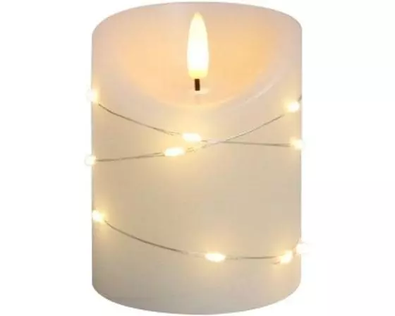 Dameco LED Wachskerze Creme, 8 cm x 10 cm