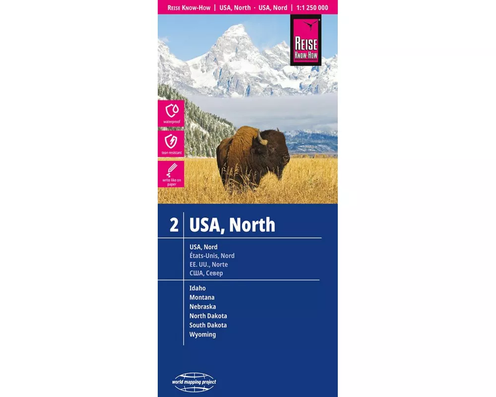 Reise Know-How Landkarte USA, Nord / USA, North (1:1.250.000) : Idaho, Montana, Wyoming, North Dakota, South Dakota, Nebraska