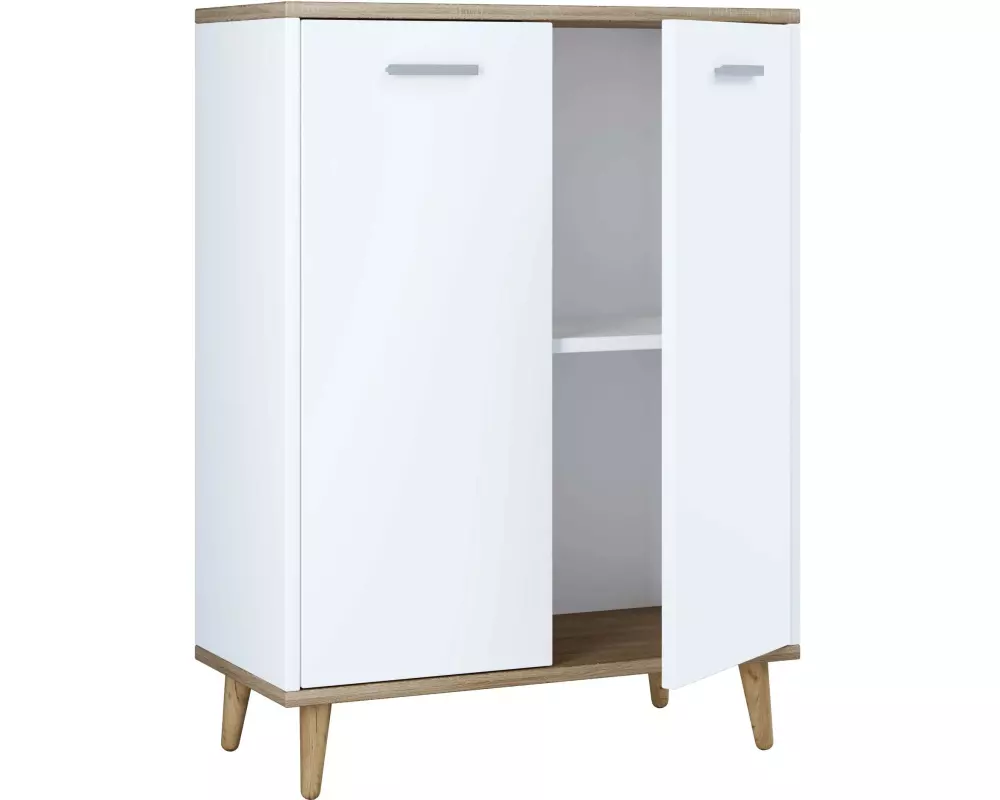 VCM Kommode Landos 60 x 81.4 cm, Weiss/Honig-Eiche